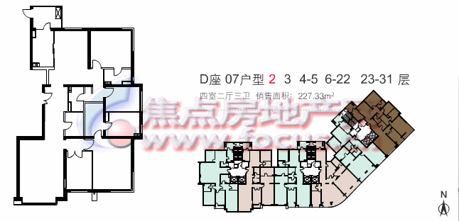 ���ƣ�227
�������������m2
�۸�10800-14500
˵����������������
2-5���������:227.33ƽ����
6-22�����������22...